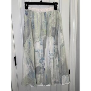 Aritizia Babaton Pleated Maxi Skirt XS White Cityscape Hamptons